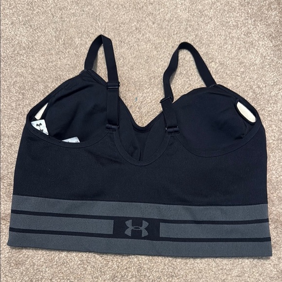 Under Armour Black and Gray Sports Bra with Adjustable Straps - Picture 2 of 3
